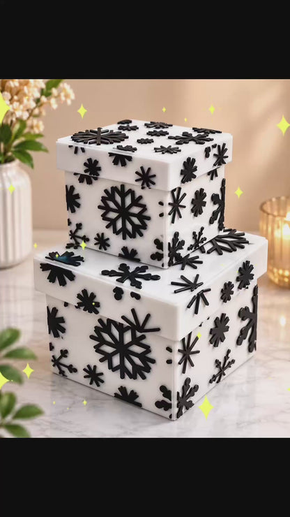 3D Printed Snowflake Gift Box with Jute Rope | Custom Colour Available