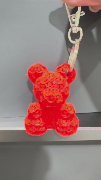 Personalised Rose Bear Keychain